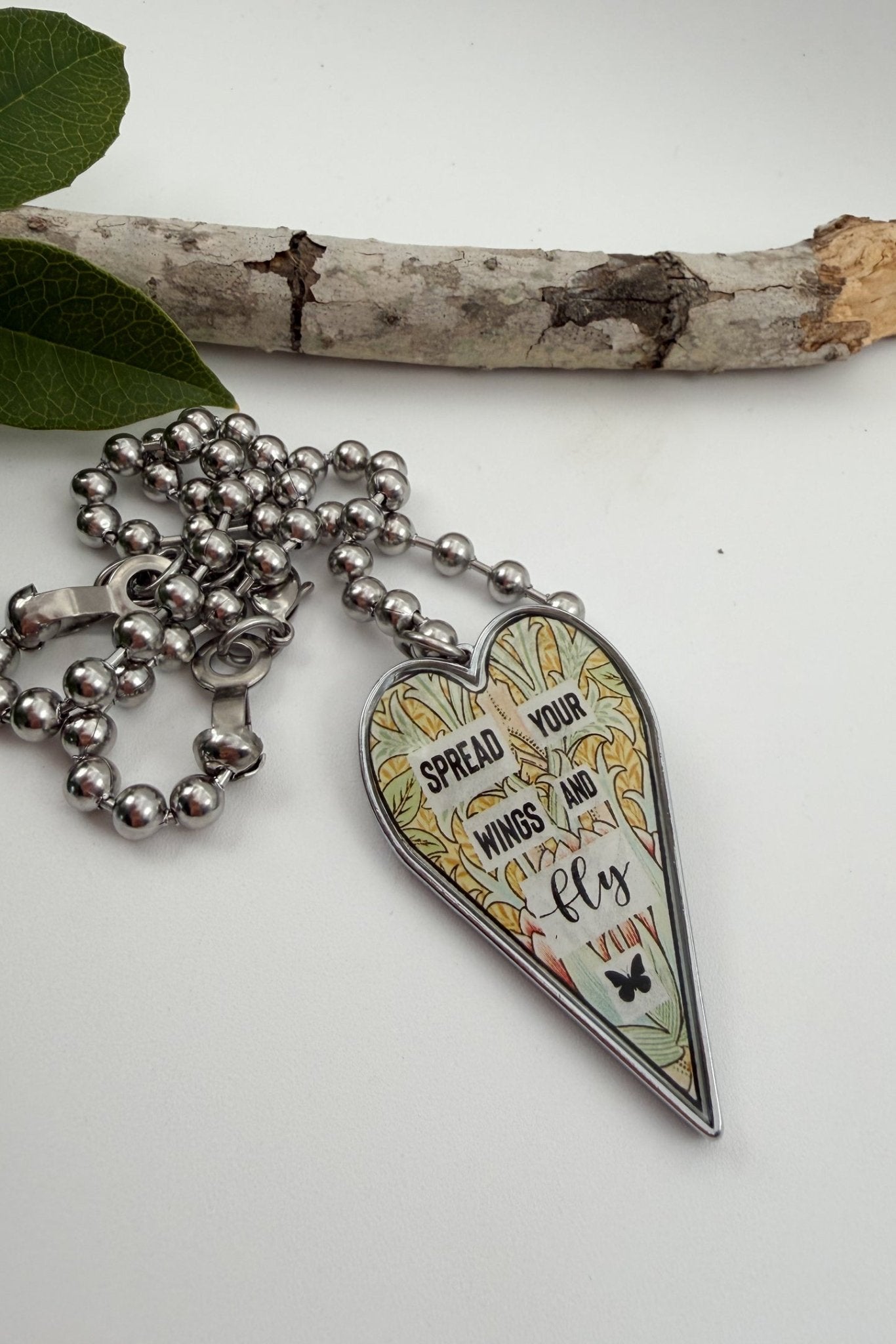 Spirit Lala: Large "Spread Your Wings" Heart Pendant Necklace - ivyandlavyboutique Spirit Lala