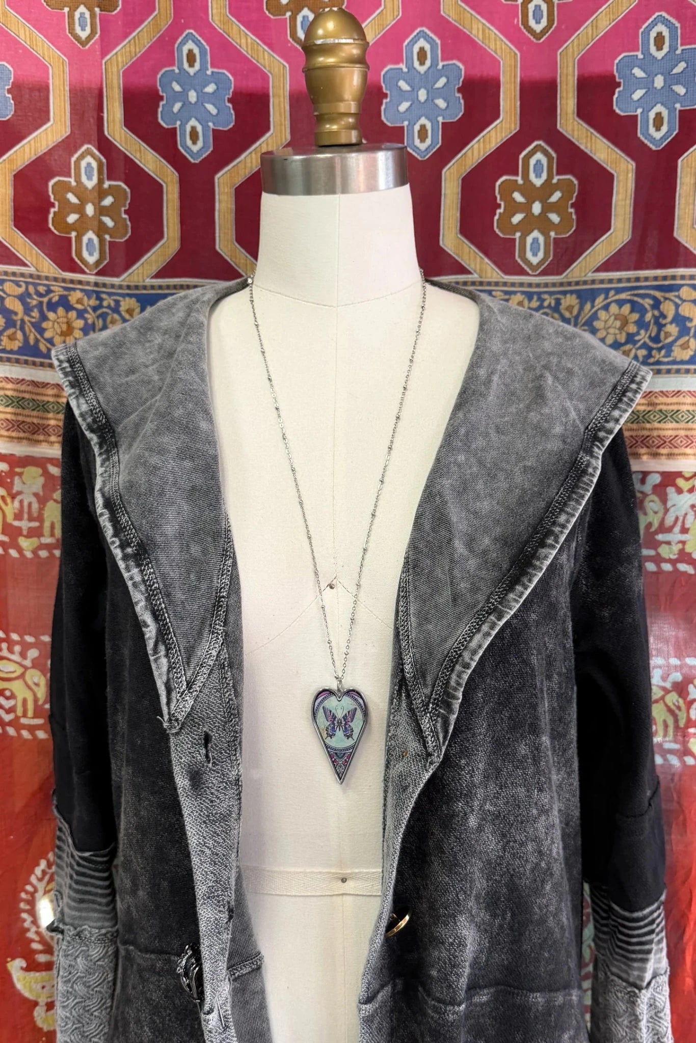 Spirit Lala: Large Vintage Butterfly Heart Pendant Necklace - ivyandlavyboutique Spirit Lala
