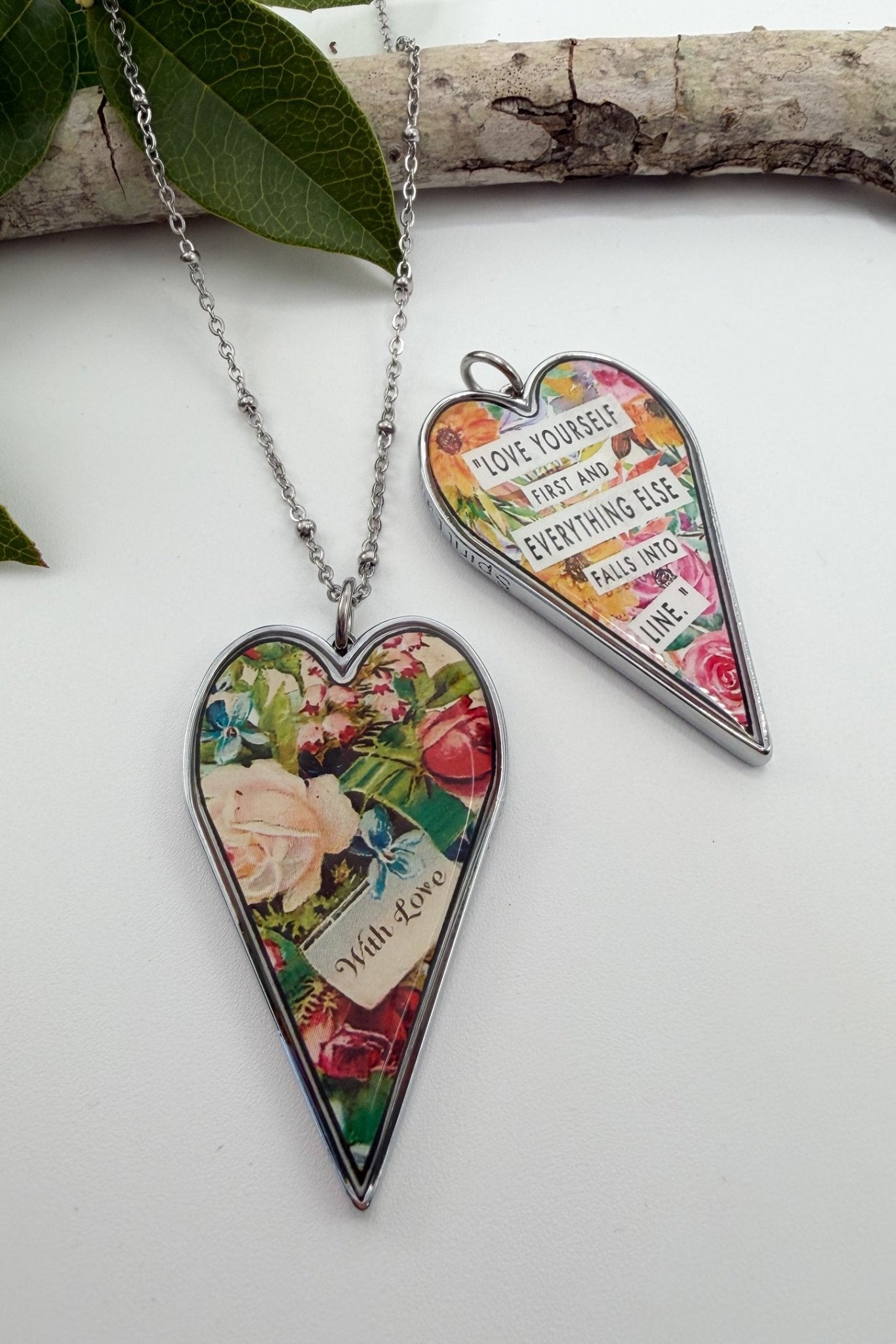 Spirit Lala: Large "With Love" Heart Pendant Necklace - ivyandlavyboutique Spirit Lala