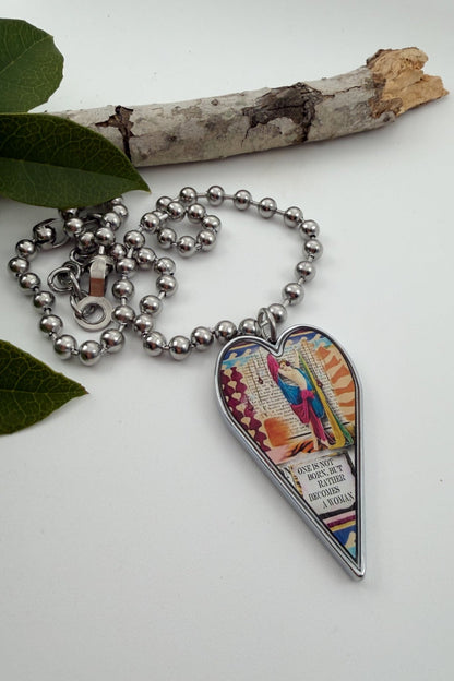 Spirit Lala: Large "Woman" Heart Pendant Necklace - ivyandlavyboutique Spirit Lala