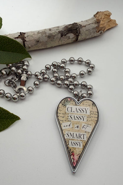 Spirit Lala: Large "Woman" Heart Pendant Necklace - ivyandlavyboutique Spirit Lala