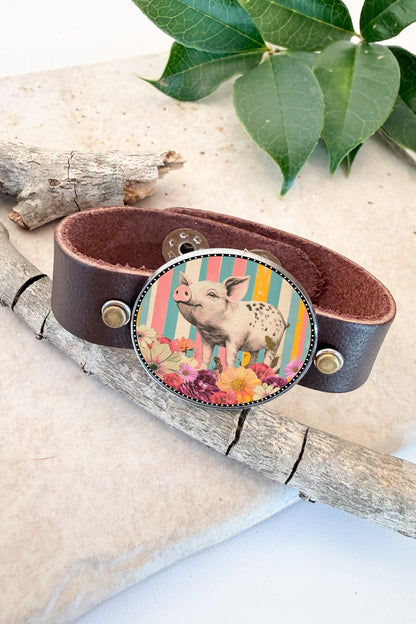 Spirit Lala: Pig Pop Art Cuff Bracelet - ivyandlavyboutique Spirit Lala