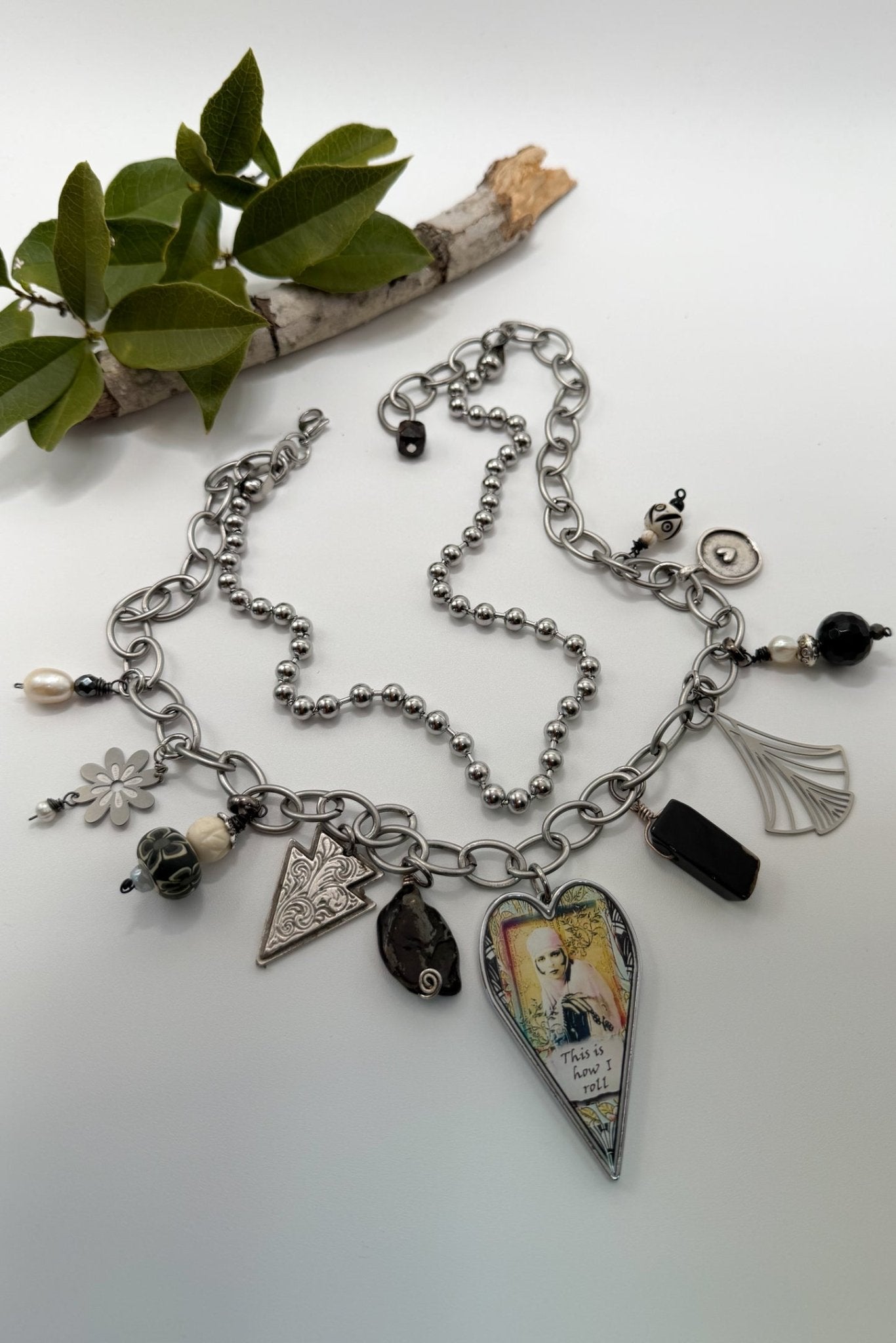 Spirit Lala: "Smart Sassy Brave" Large Heart Charm Necklace - ivyandlavyboutique Spirit Lala