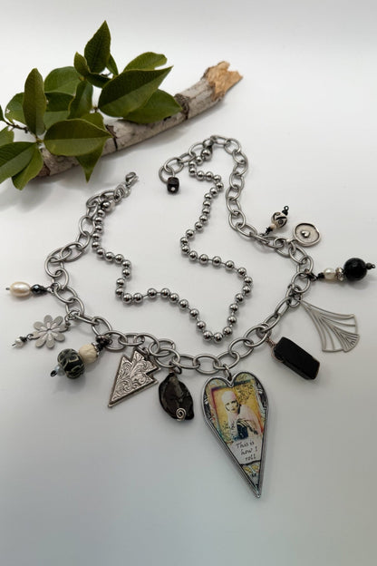 Spirit Lala: "Smart Sassy Brave" Large Heart Charm Necklace - ivyandlavyboutique Spirit Lala