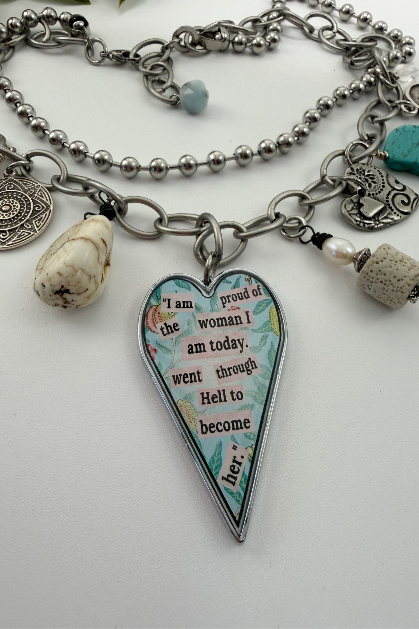 Spirit Lala: "The Woman I Am Today" Large Heart Charm Necklace - ivyandlavyboutique Spirit Lala