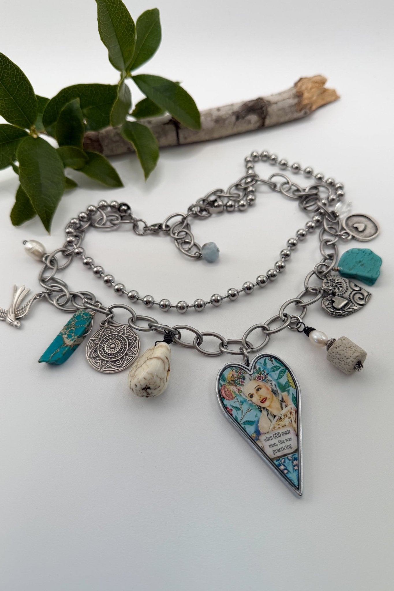 Spirit Lala: "The Woman I Am Today" Large Heart Charm Necklace - ivyandlavyboutique Spirit Lala