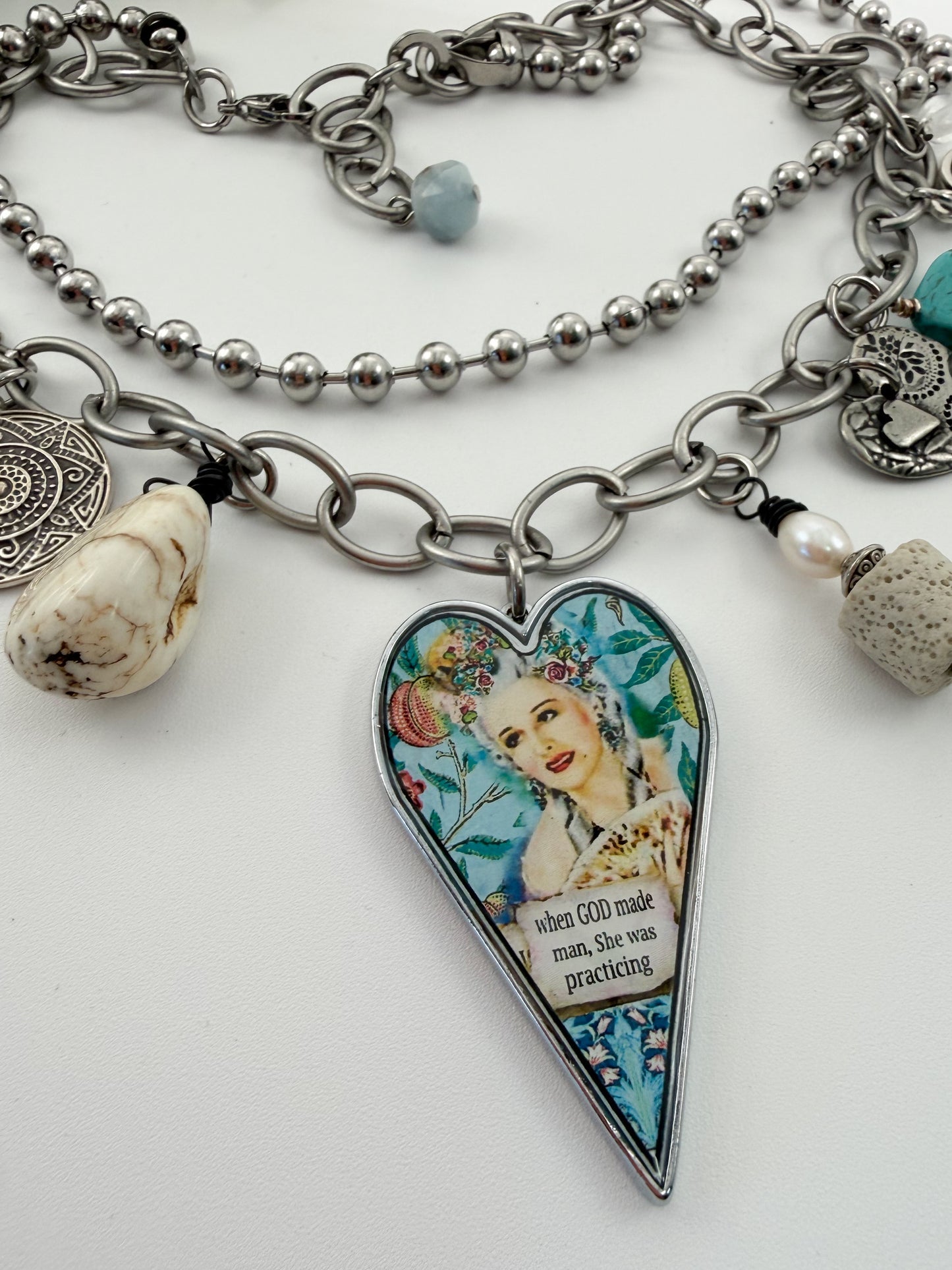 Spirit Lala: "The Woman I Am Today" Large Heart Charm Necklace - ivyandlavyboutique Spirit Lala