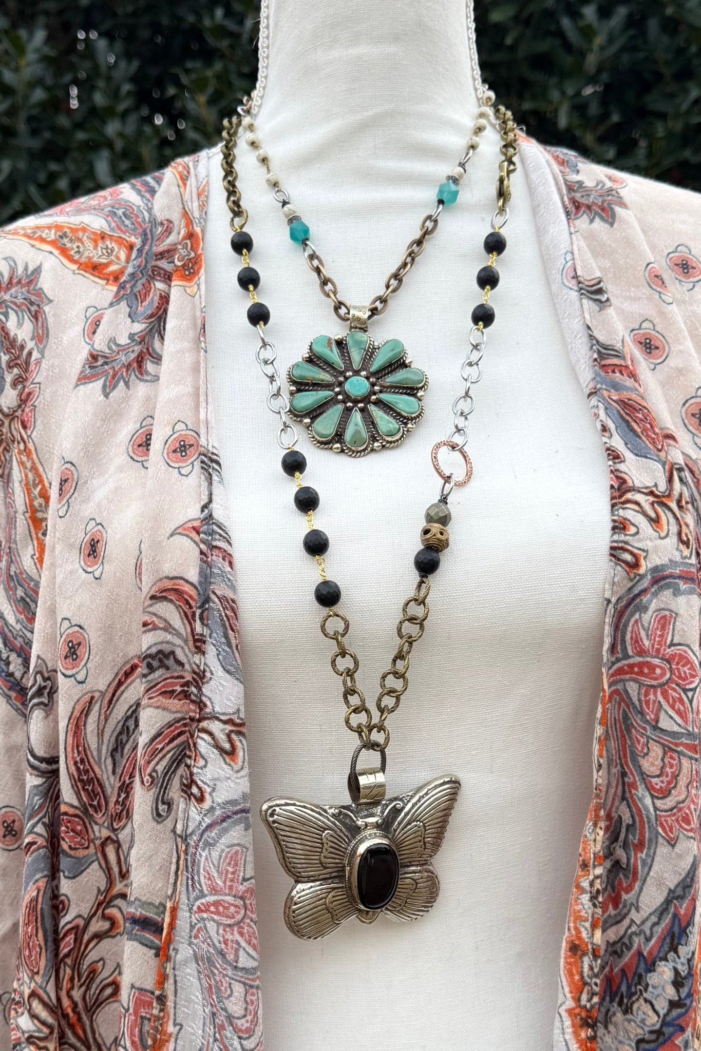 Squash Blossom Blue Statement Necklace - ivyandlavyboutique ivyandlavyboutique