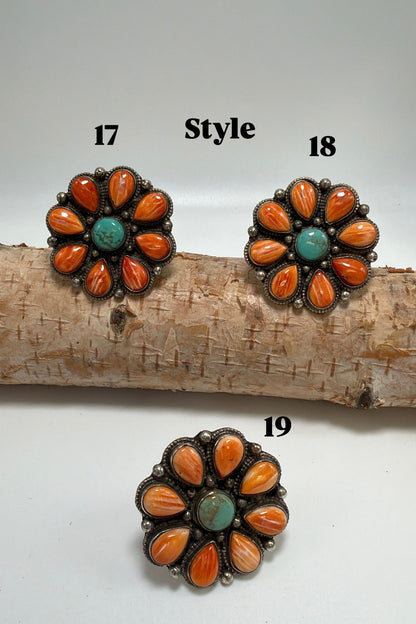 Squash Blossom in Orange Flower Ring - ivyandlavyboutique ivyandlavyboutique