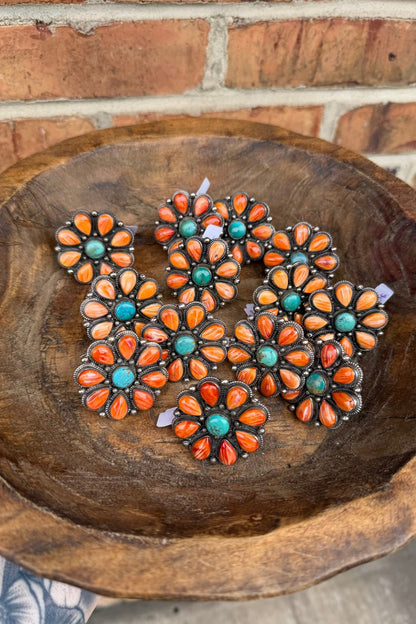 Squash Blossom in Orange Flower Ring - ivyandlavyboutique ivyandlavyboutique