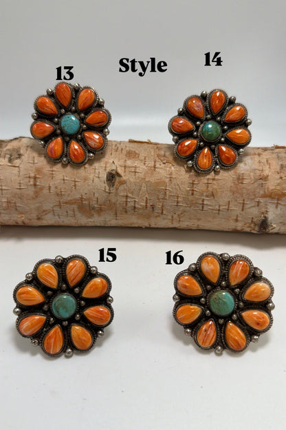 Squash Blossom in Orange Flower Ring - ivyandlavyboutique ivyandlavyboutique