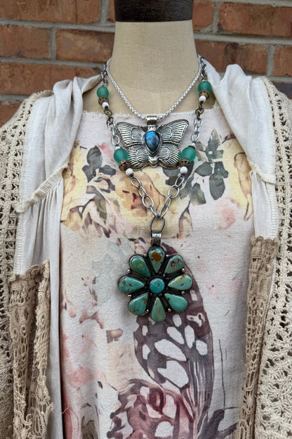 Squash Blossom Turquoise Statement Necklace - ivyandlavyboutique ivyandlavyboutique