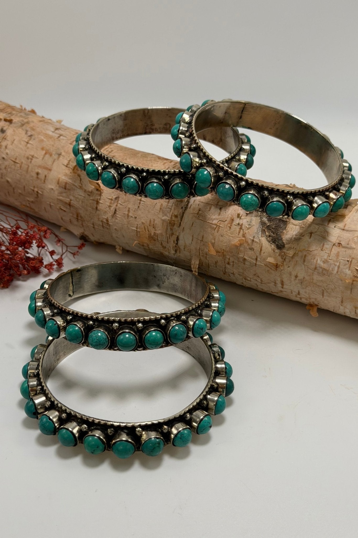 Stack them Up Bangles - Blue Turquoise Beads - ivyandlavyboutique ivyandlavyboutique