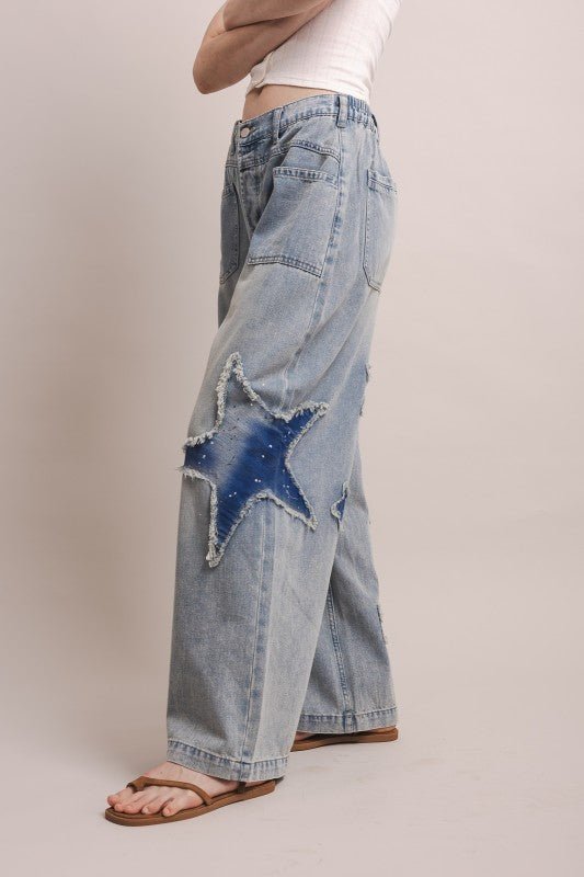 Star and Moon Wide Leg Pant - ivyandlavyboutique Blue Velvet