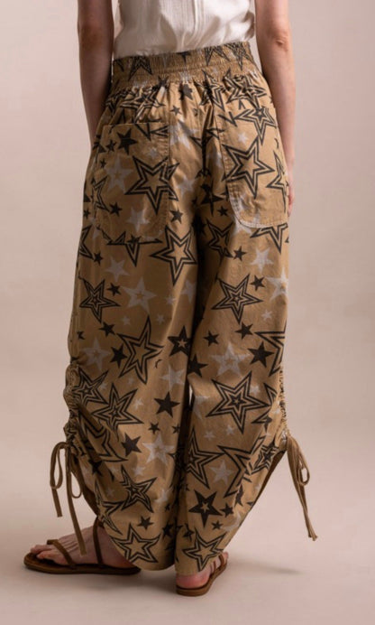 Star Dazer Tie Knot Parachute Pants - ivyandlavyboutique Blue Velvet