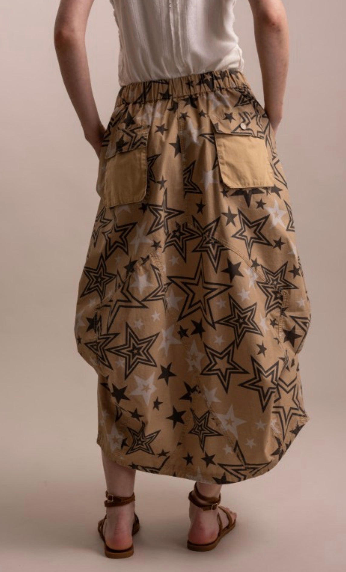 Star Dazer Tie Knot Parachute Skirt - ivyandlavyboutique Blue Velvet
