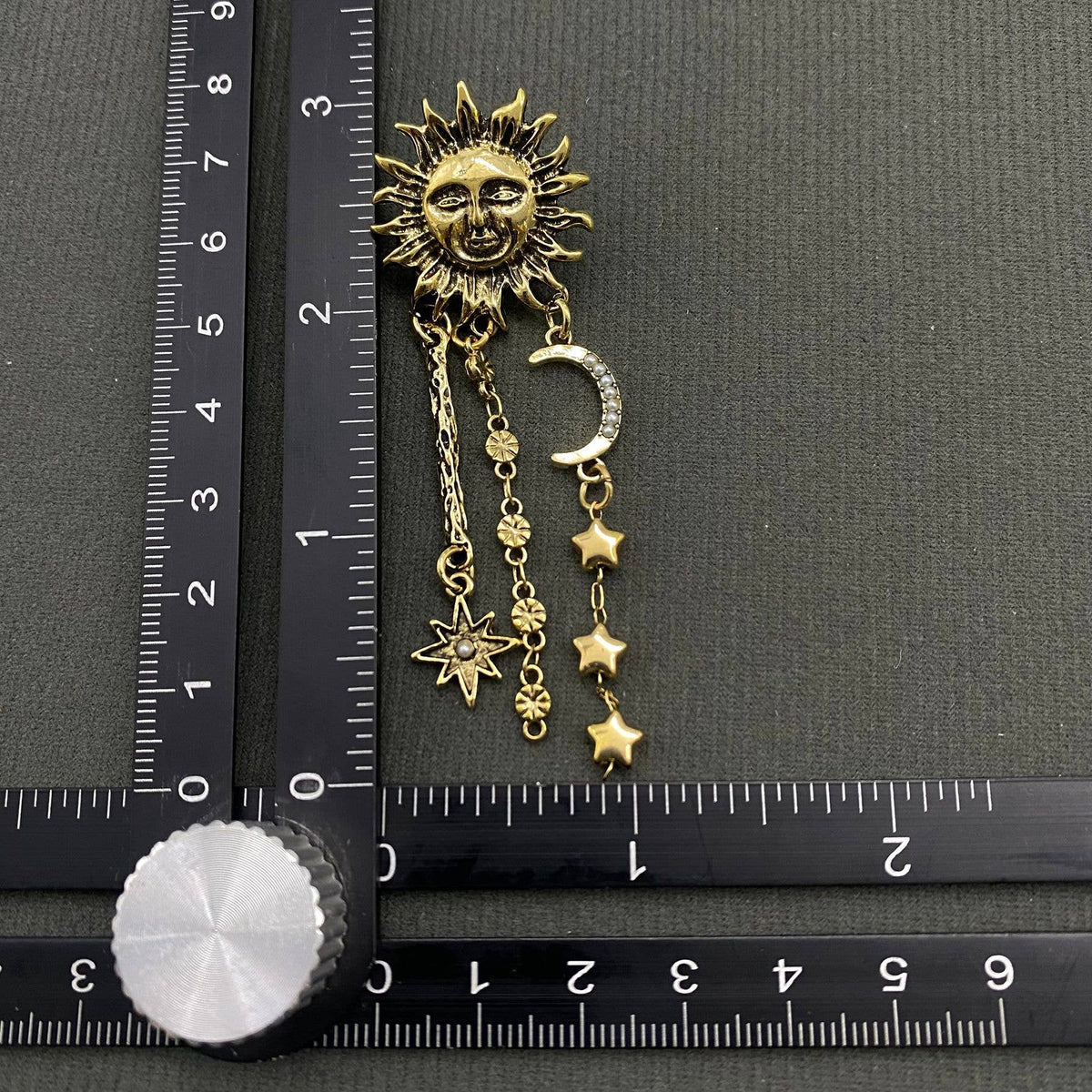 Star Fringe Asymmetric Sun Moon Post Earrings - MS - ivyandlavyboutique Mio Queena
