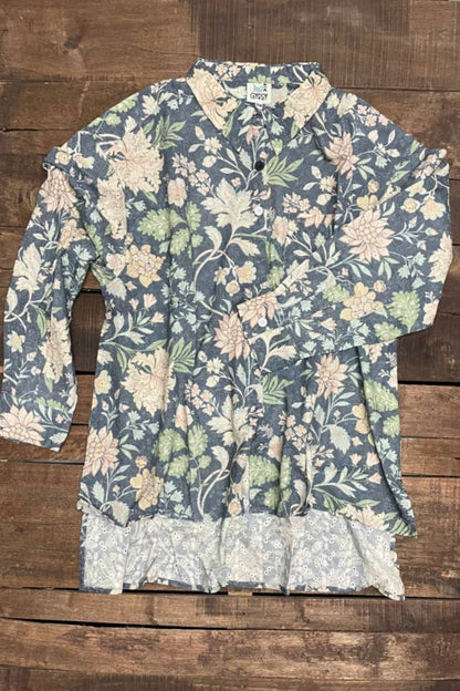 Star Gazing Top - Blue Floral - ivyandlavyboutique Jaded Gypsy