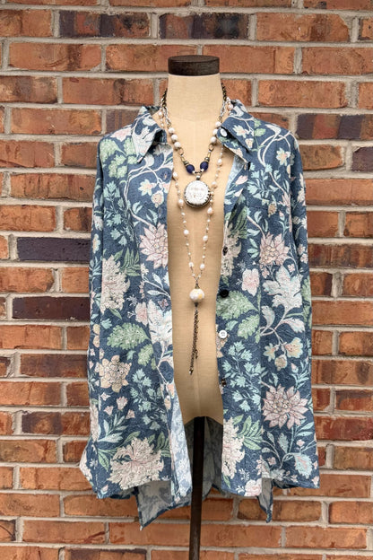 Star Gazing Top - Blue Floral - ivyandlavyboutique Jaded Gypsy