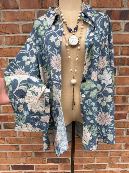 Star Gazing Top - Blue Floral - ivyandlavyboutique Jaded Gypsy