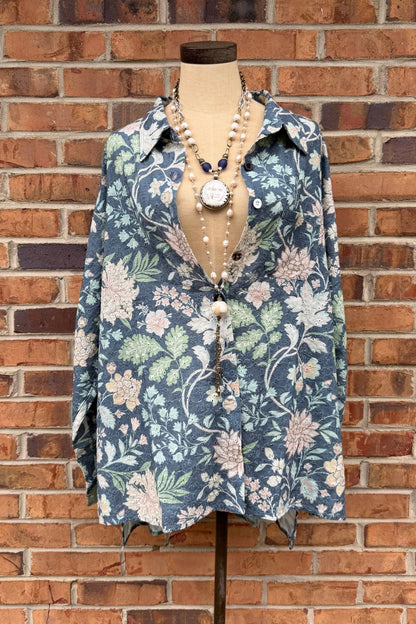 Star Gazing Top - Blue Floral - ivyandlavyboutique Jaded Gypsy