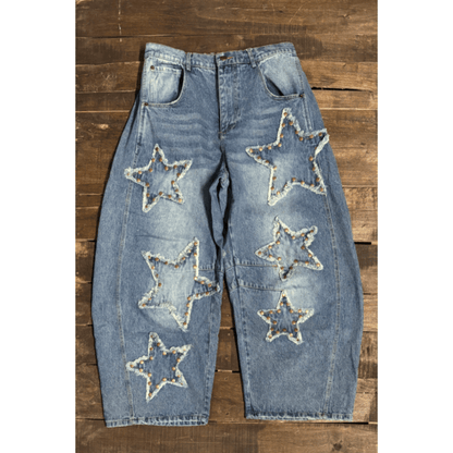 Star Studded Barrel Jeans - ivyandlavyboutique Jaded Gypsy