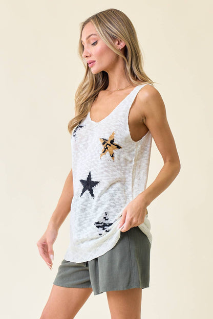 Star Sweater Tank - ivyandlavyboutique Doe and Rae