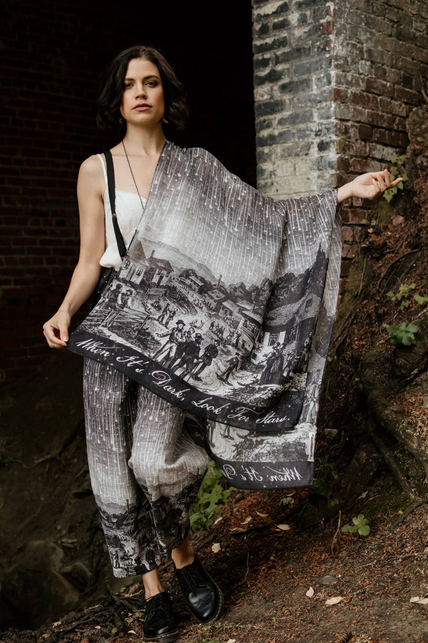 Stargazer Bohemian Scarf with Falling Stars - ivyandlavyboutique Market of Stars