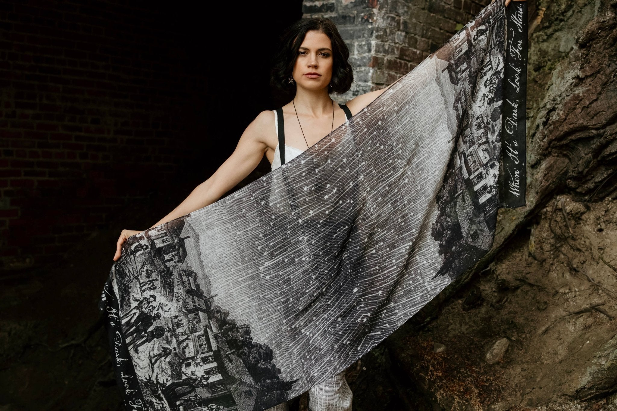 Stargazer Bohemian Scarf with Falling Stars - ivyandlavyboutique Market of Stars