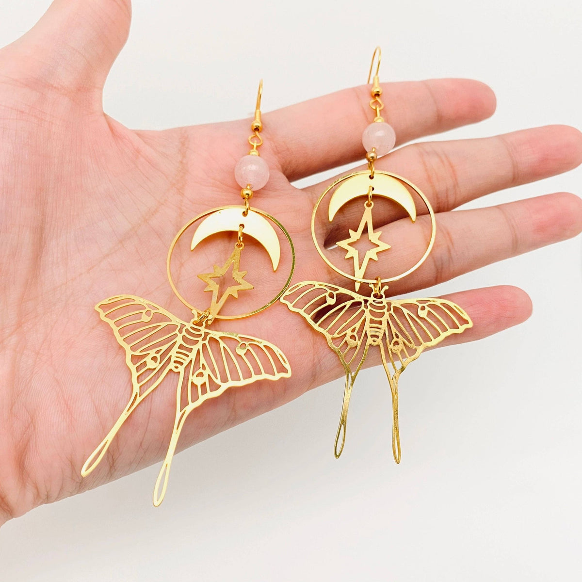 Stars and Moon Moths Bohemian Earrings - MS: Golden - ivyandlavyboutique Mio Queena