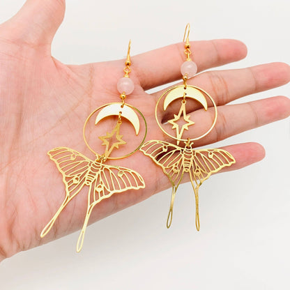 Stars and Moon Moths Bohemian Earrings - MS: Golden - ivyandlavyboutique Mio Queena