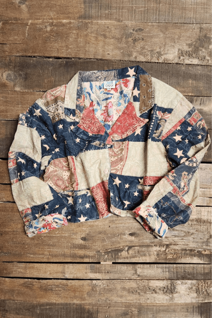 Stars and Stripes Forever Jacket - ivyandlavyboutique Jaded Gypsy