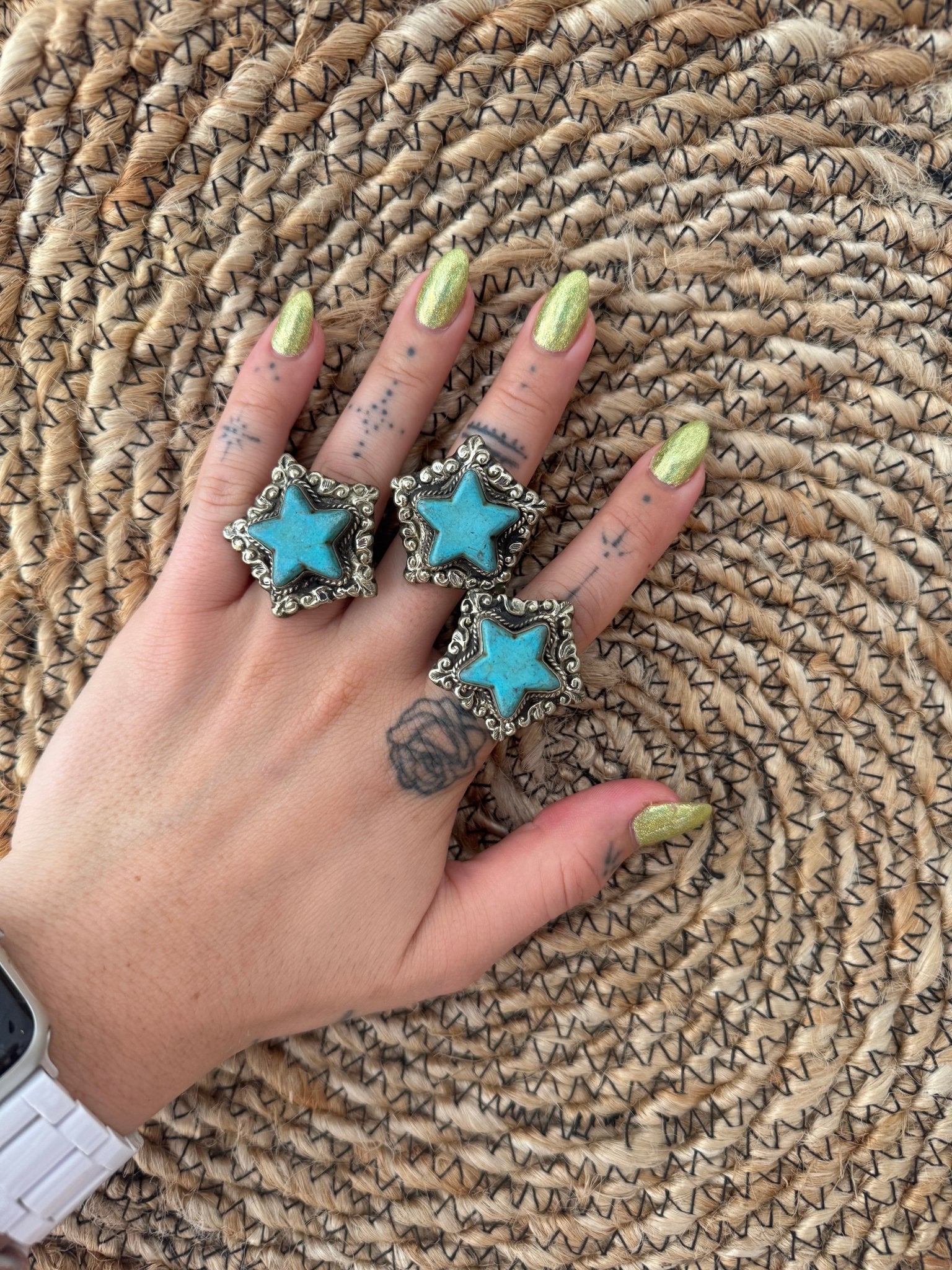 Stars in Turquoise Small Ring - ivyandlavyboutique ivyandlavyboutique