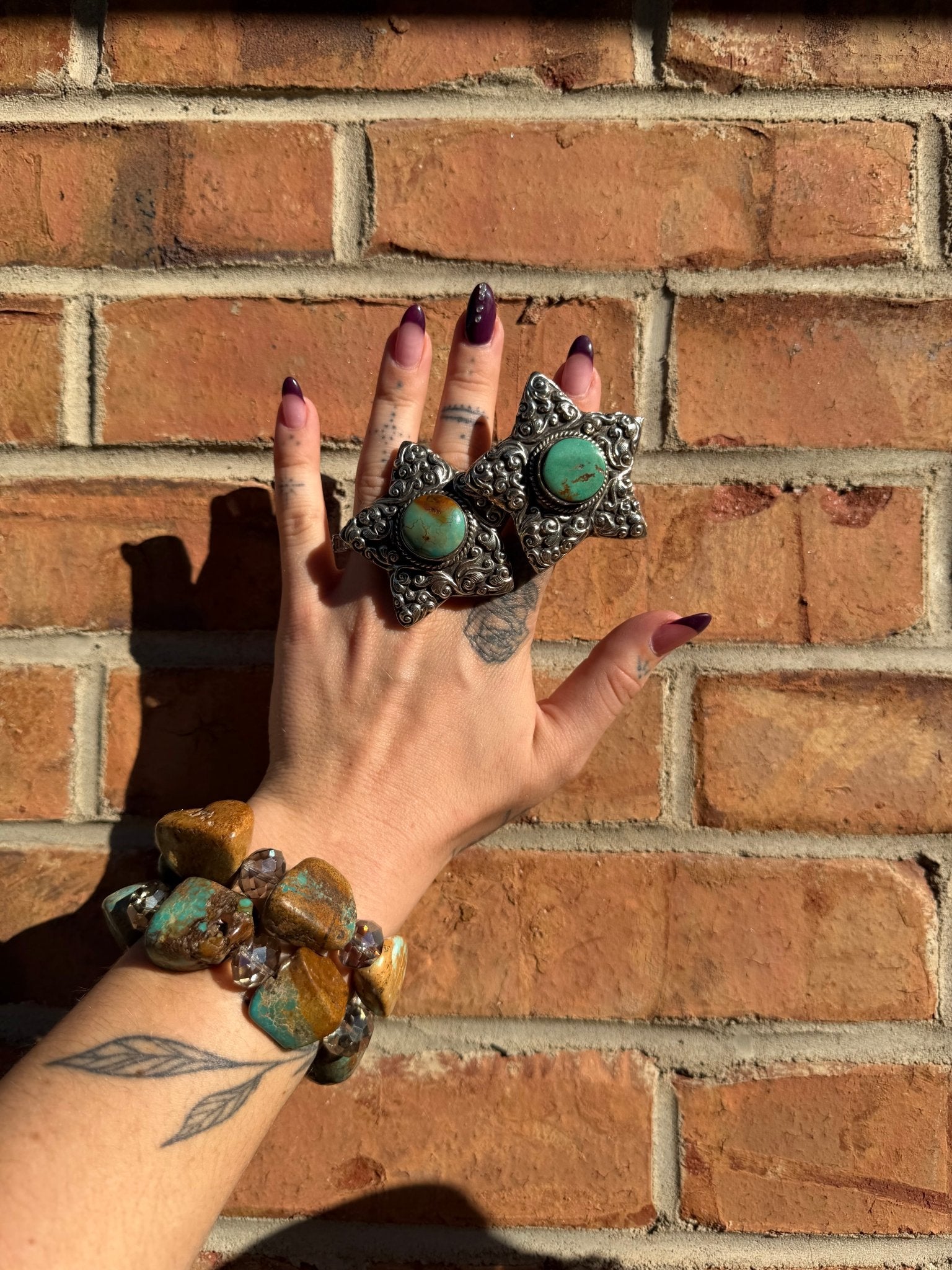 Stars Shape w/ Turquoise - ivyandlavyboutique ivyandlavyboutique