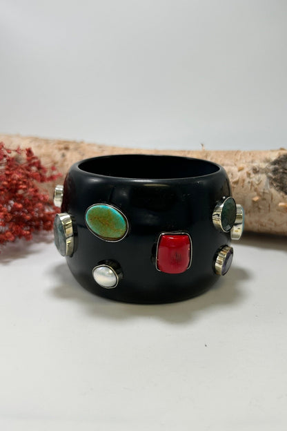 Statement Bangle in Black - ivyandlavyboutique ivyandlavyboutique