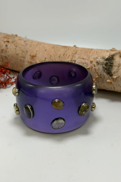 Statement Bangle w/ Gemstones - ivyandlavyboutique ivyandlavyboutique