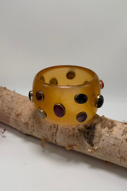 Statement Bangle w/ Gemstones - ivyandlavyboutique ivyandlavyboutique