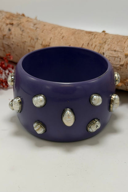 Statement Bangle w/ Gemstones - ivyandlavyboutique ivyandlavyboutique
