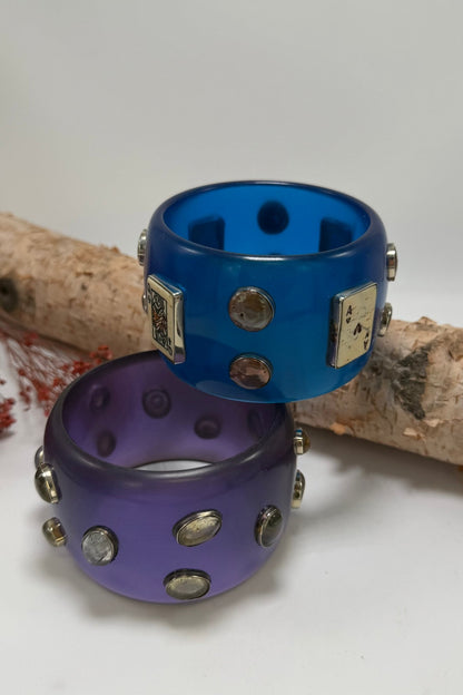Statement Bangle w/ Gemstones - ivyandlavyboutique ivyandlavyboutique