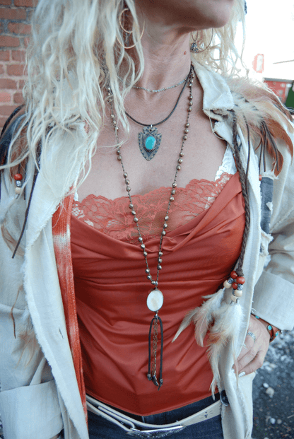 Statement Long Bone Pendant Drop Necklace - ivyandlavyboutique Spirit Lala