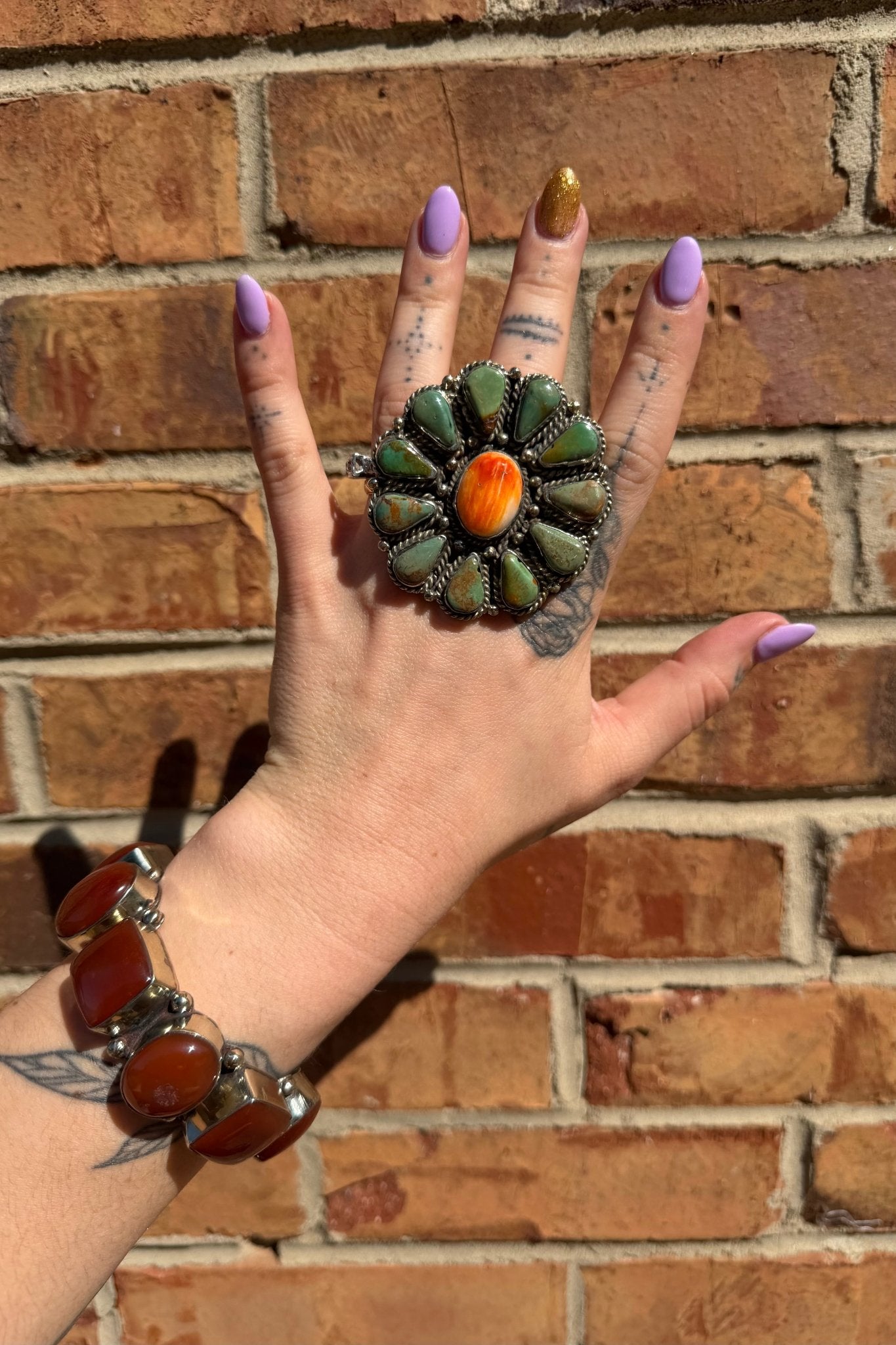 Statement Oval Flower Ring - ivyandlavyboutique ivyandlavyboutique