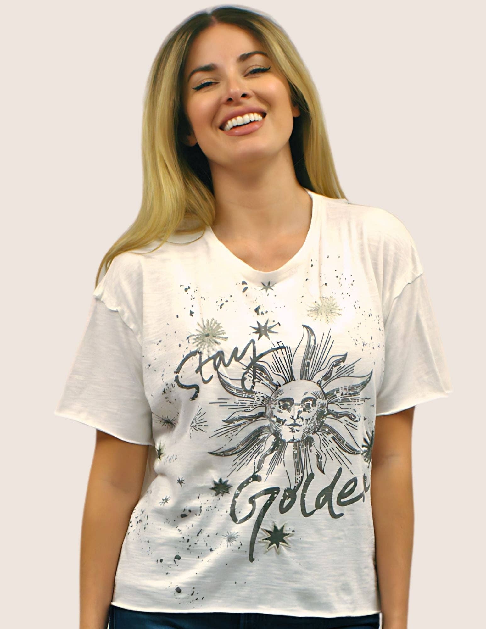 Stay Golden Tee - ivyandlavyboutique Caite & Kyla