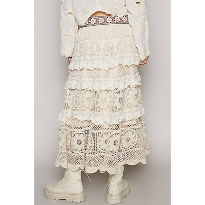 Stella Crochet Lace Ruffle Skirt - ivyandlavyboutique Pol Clothing
