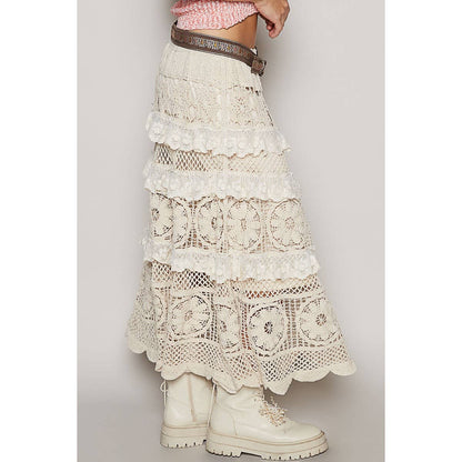 Stella Crochet Lace Ruffle Skirt - ivyandlavyboutique Pol Clothing