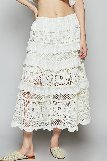 Stella Crochet Lace Ruffle Skirt - ivyandlavyboutique Pol Clothing
