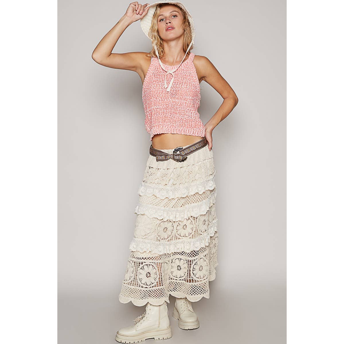 Stella Crochet Lace Ruffle Skirt - ivyandlavyboutique Pol Clothing