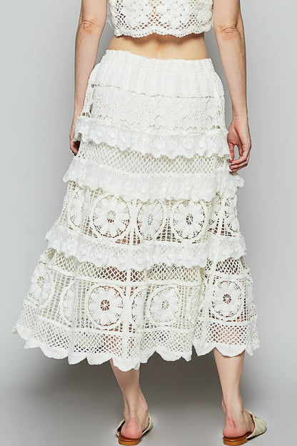 Stella Crochet Lace Ruffle Skirt - ivyandlavyboutique Pol Clothing