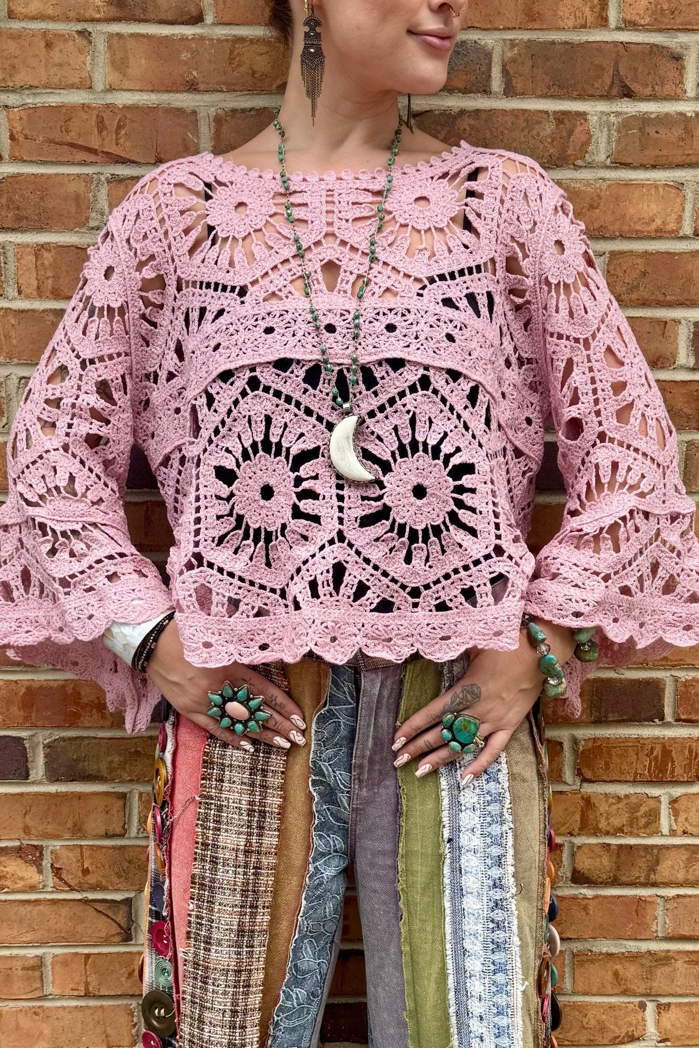 Stella Maye Crochet Layering Top - ivyandlavyboutique Pol Clothing