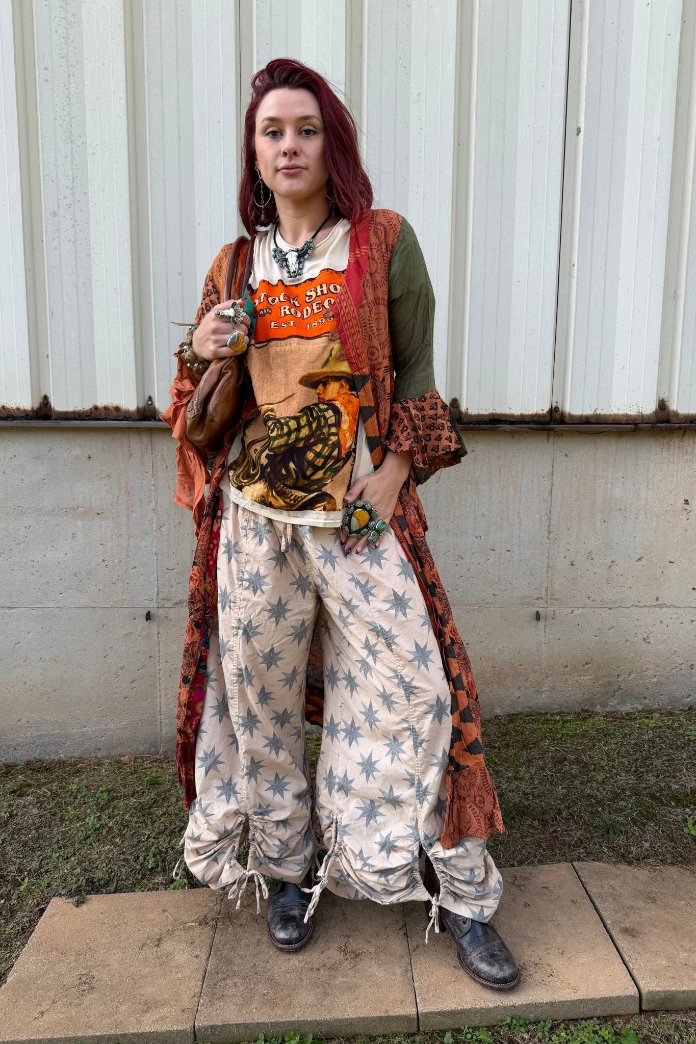 Stevie Nicks Bell Sleeve Button Front Kimono Top - ivyandlavyboutique Kathmandu Imports