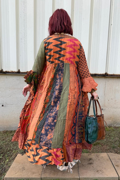 Stevie Nicks Bell Sleeve Button Front Kimono Top - ivyandlavyboutique Kathmandu Imports